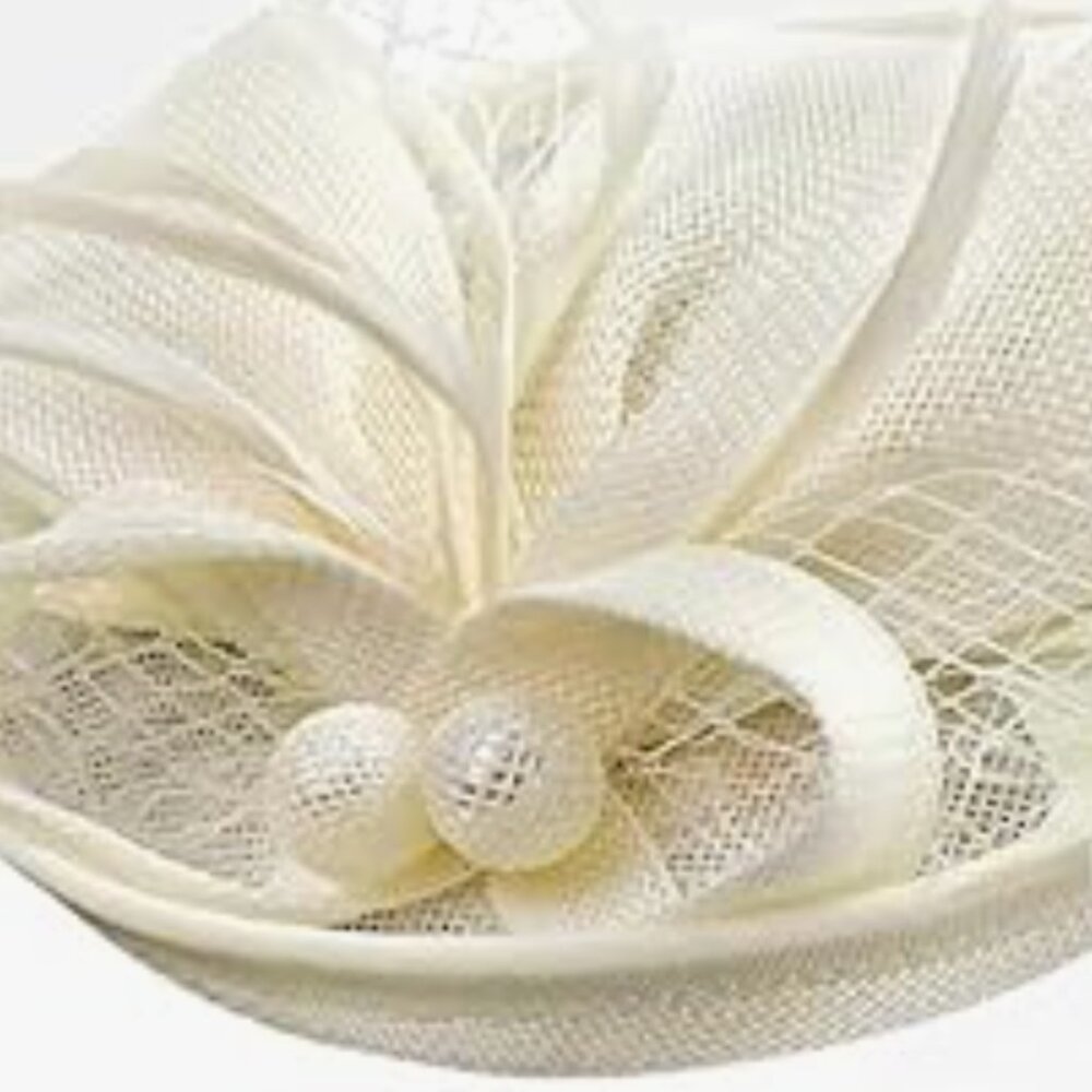 π€ Ivory π€ Vintage-style Fascinator and Gloves - Picture 8 of 8